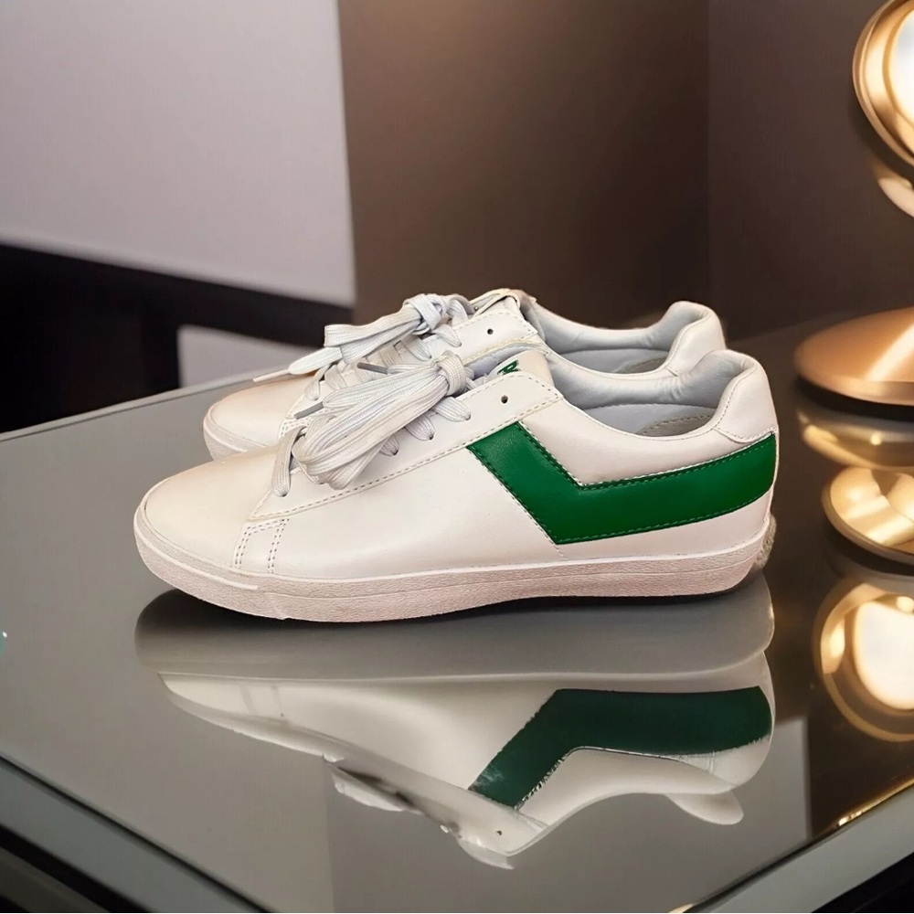 PONY Sneakers Shoes Men’s Size 9 White and Green Accent